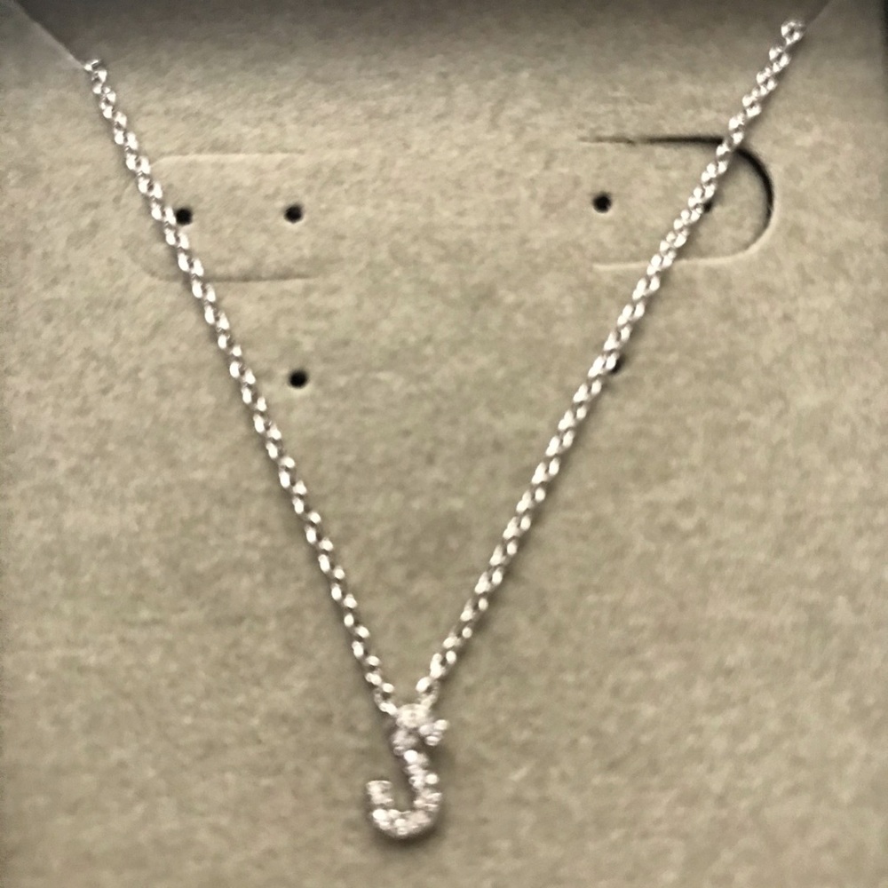 Nadri Silver-Tone Cubic Zirconia 'S' Initial Necklace